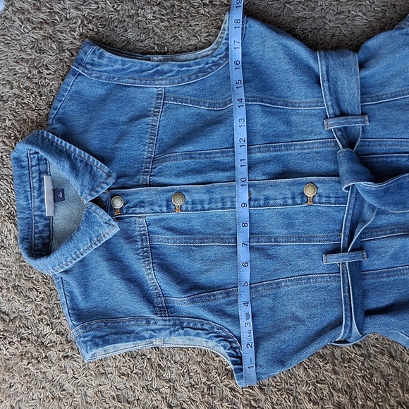 Women's Blue Denim Belted Midi Western Dress Size 8 Blue - Picture 10 of 16